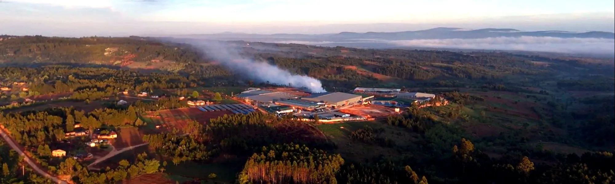 Aerial view of the King Charcoal Africa plant in Mafinga, Tanzania