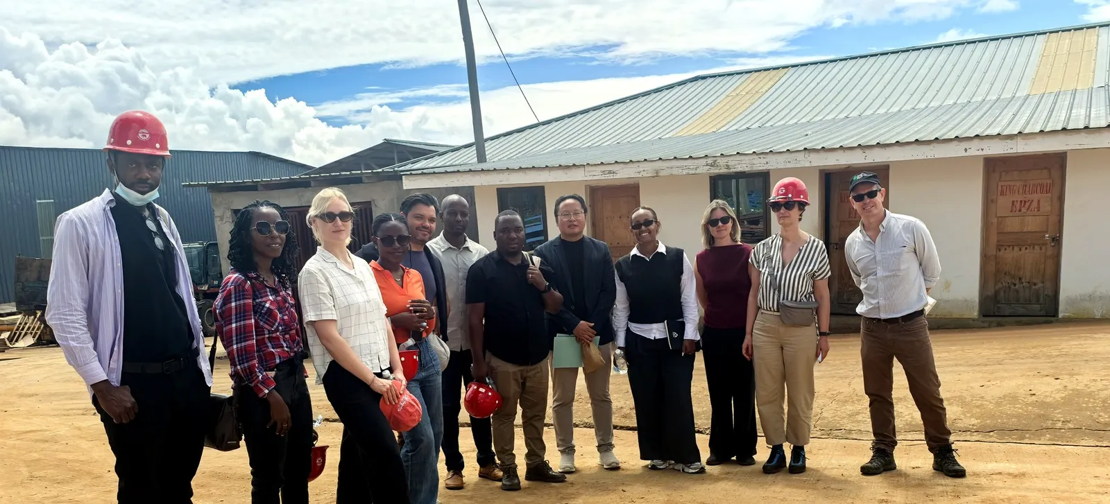 Buyers, auditors and government officials visiting the plant
