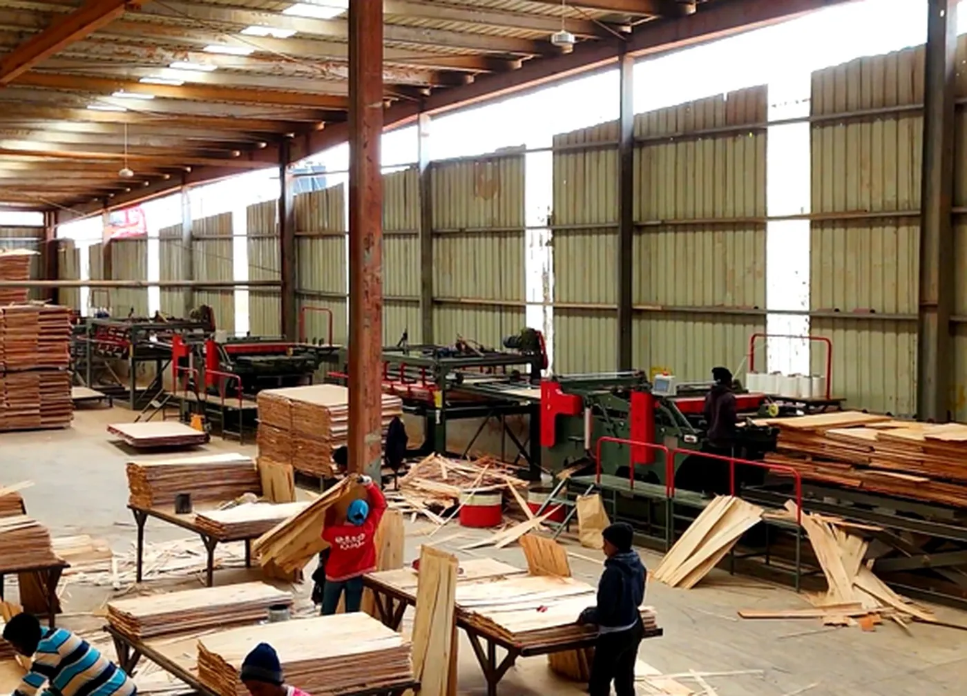 Veneer composing line